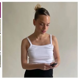 Djerf Avenue Daily Tank in white BNWT